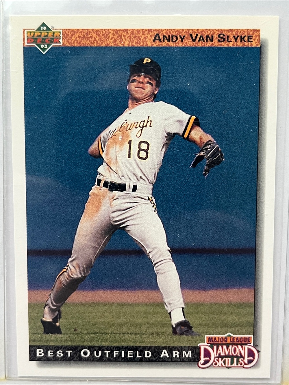 1992 Upper Deck Andy Van Slyke. Diamond Skills Best Outfield Arm.